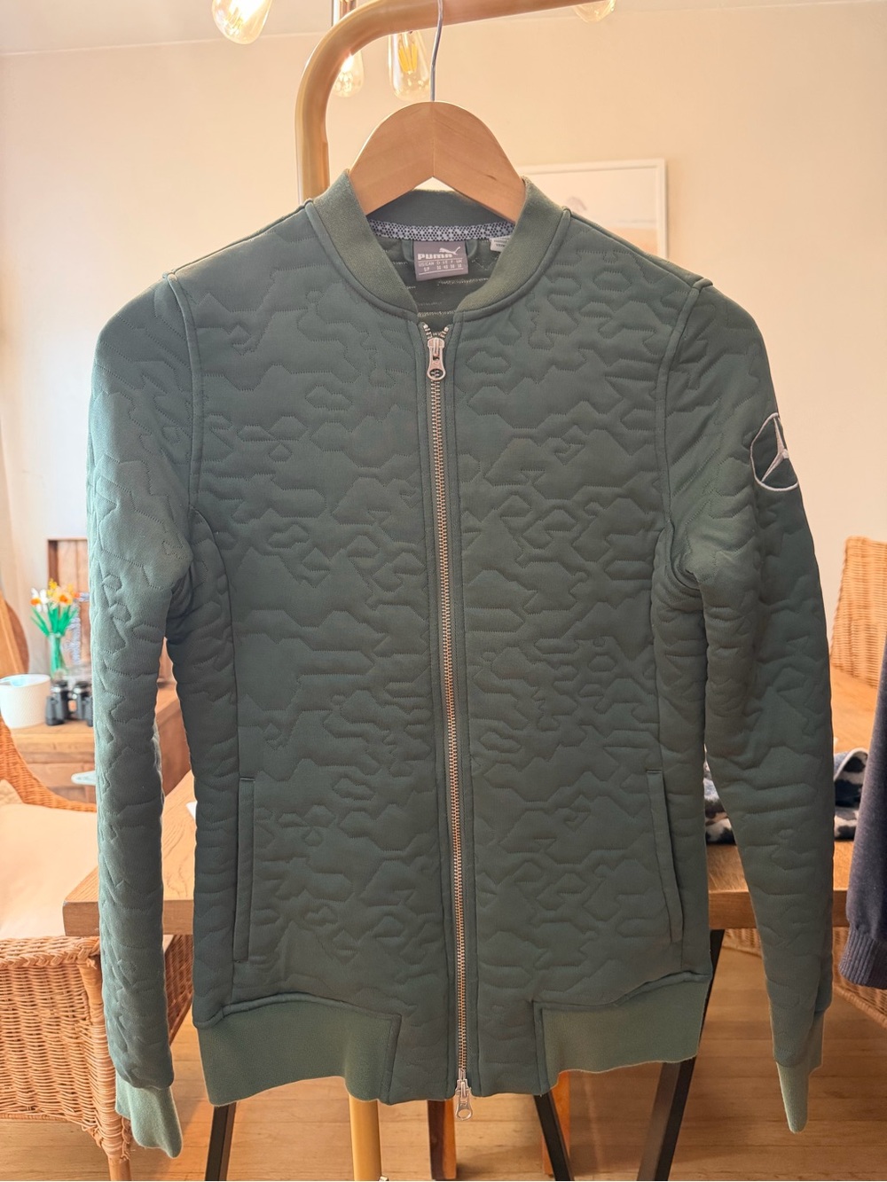 Puma fitted bomber Green Quilted Zip Bomber Jacket S